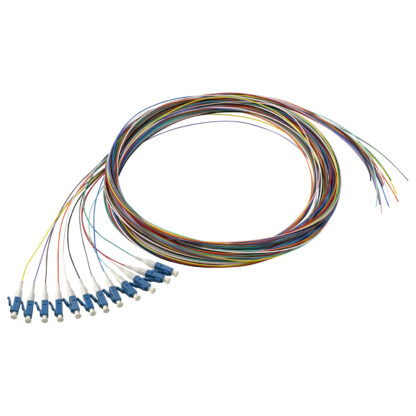 Pigtail LC/UPC 12 colors Singlemode OS2 9/125 G657A1 0.9mm OFNR 3M, tight buffer