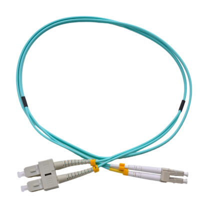 Patchcord SC/UPC - LC/UPC 50/125 Multimode OM3 Duplex Zip 2.0mm OFNR Aqua - Image 2