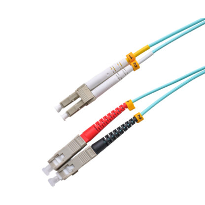 Patchcord SC/UPC – LC/UPC 50/125 Multimode OM4 Duplex Zip 2.0mm OFNR Aqua