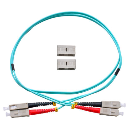 Patchcord SC/UPC - SC/UPC 50/125 Multimode OM3 Duplex Zip 2.0mm OFNR Aqua - Image 2
