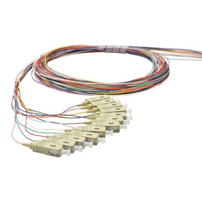 Pigtail SC/UPC 12 colors OM3 0.9mm OFNR 3M,  semi tight