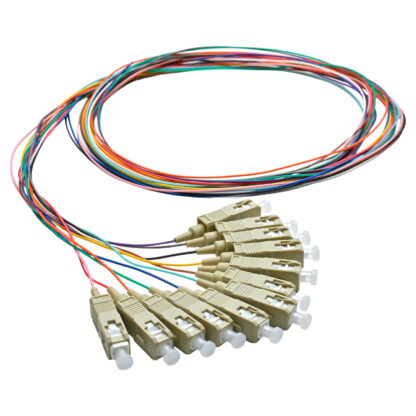 Pigtail SC/UPC 12 colors OM4 0.9mm OFNR 3M, tight buffer