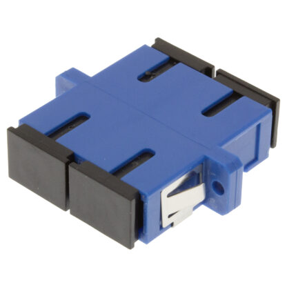 Adapter SC/UPC Duplex Singlemode OS2 Fiber Optic with Flange Blue color
