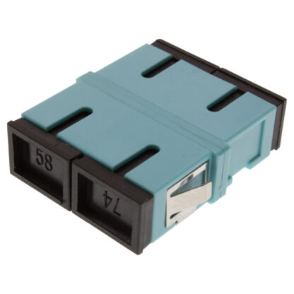 Adapter SC/UPC 10G Duplex OM3/OM4 Multimode Plastic Fiber Optic without Flange, Aqua