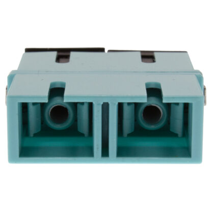 Adapter SC/UPC 10G Duplex OM3/OM4 Multimode Plastic Fiber Optic without Flange, Aqua - Image 2