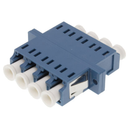 Adapter LC/UPC OS2 Singlemode Quad with Flange, Blue Color