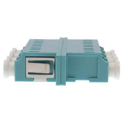 Adapter LC/UPC 10G Quad OM3/OM4 Multimode Plastic Fiber with Flange, Aqua - Image 2
