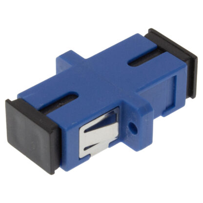 Adapter SC/UPC Simplex Singlemode OS2 Fiber Optic with Flange, Blue color