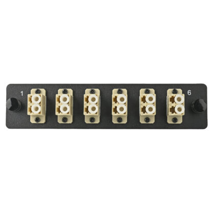 LGX Fiber Adapter Panel with 6 LC Duplex Adapters, OM1 Beige