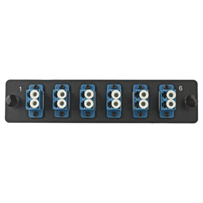 LGX Fiber Adapter Panel with 6 LC Duplex Adapters, OS2 UPC Blue