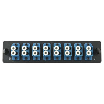LGX Fiber Adapter Panel with 8 LC Duplex Adapters, OS2 UPC Blue