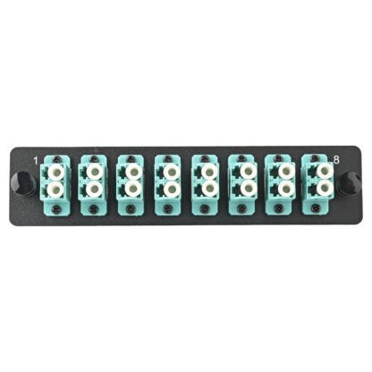 LGX Fiber Adapter Panel with 8 LC Duplex Adapters, OM4/OM3 Aqua