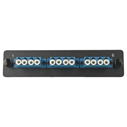 LGX Fiber Adapter Panel with 3 LC Quad Adapters/Ports, OS2 UPC Blue