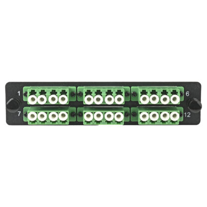 LGX Fiber Adapter Panel with 6 LC Quad Adapters, OS2 APC Green