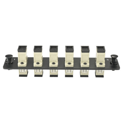 LGX Fiber Adapter Panel with 6 SC Simplex Adapters, OM1 Beige - Image 2
