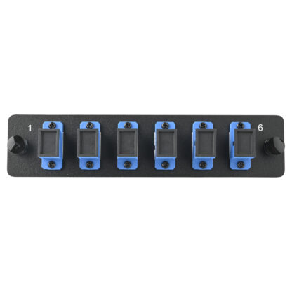 LGX Fiber Adapter Panel with 6 SC Simplex Adapters, OS2 UPC Blue