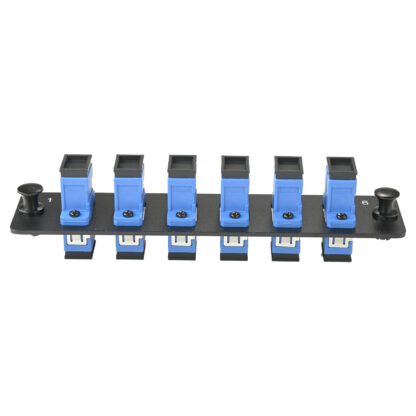 LGX Fiber Adapter Panel with 6 SC Simplex Adapters, OS2 UPC Blue - Image 2