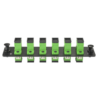 LGX Fiber Adapter Panel with 6 SC Simplex Adapters, OS2 APC Green - Image 2