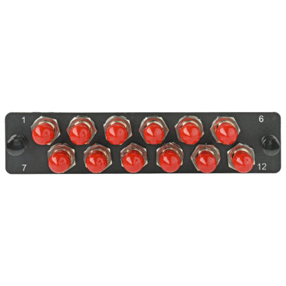 LGX Fiber Adapter Panel with12 ST adapters, OM1 Red Cover
