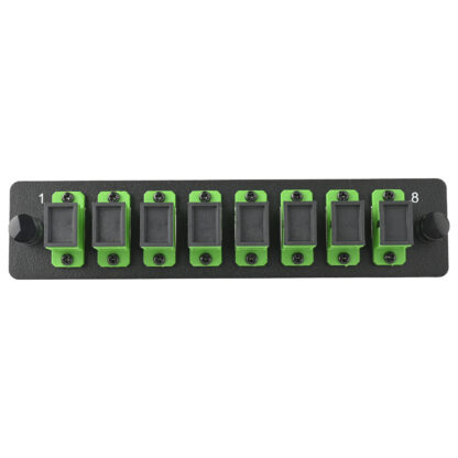 LGX Fiber Adapter Panel with 8 SC Simplex Adapters, OS2 APC Green