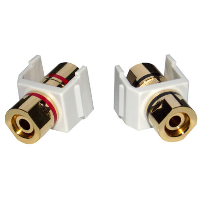 High-Performance Keystone Banana Jack Inserts RD & BK F/F Couplers White