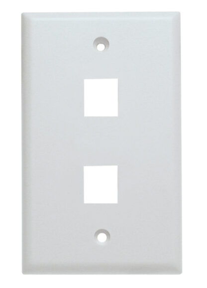 Keystone Wall Plate, Single Gang, 2 Port, White