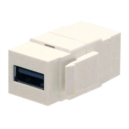High-Performance Keystone Insert USB 3.0 A/A Coupler F/F White