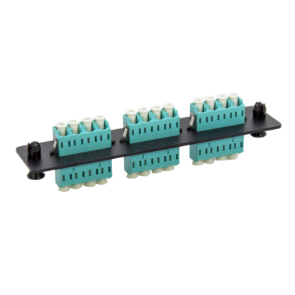 LGX Fiber Adapter Panel with 3 LC Quad Adapters, OM4/OM3 Aqua - Image 3