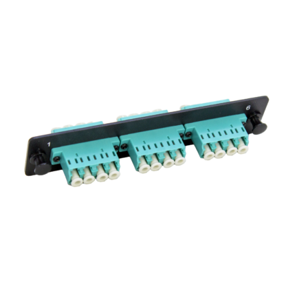 LGX Fiber Adapter Panel with 3 LC Quad Adapters, OM4/OM3 Aqua - Image 2