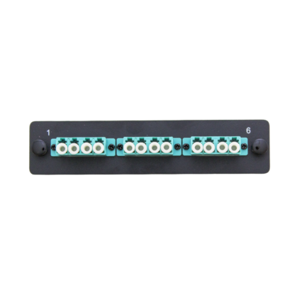 LGX Fiber Adapter Panel with 3 LC Quad Adapters, OM4/OM3 Aqua