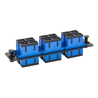 LGX Fiber Adapter Panel with 6 SC Duplex Adapters, OS2 UPC Blue - Image 2