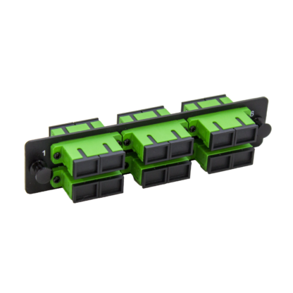 LGX Fiber Adapter Panel with 6 SC Duplex Adapters, OS2 APC Green - Image 3