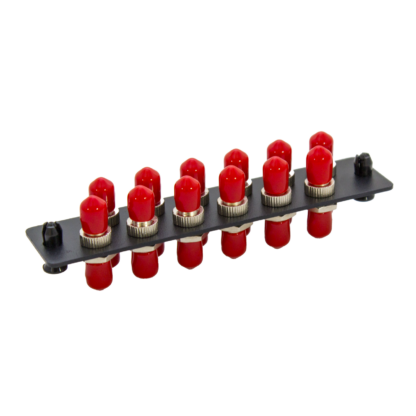 LGX Fiber Adapter Panel with12 ST adapters, OM1 Red Cover - Image 6