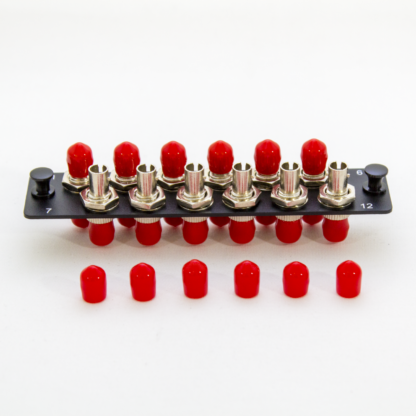 LGX Fiber Adapter Panel with12 ST adapters, OM1 Red Cover - Image 4