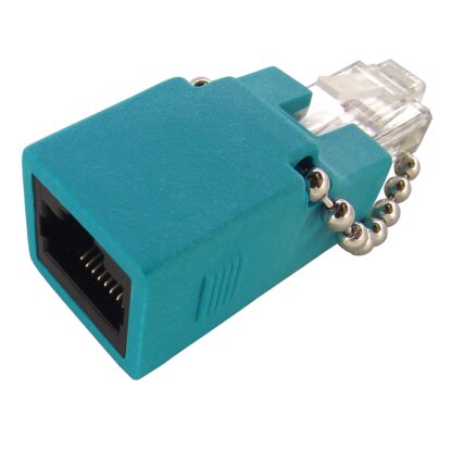 ISDN Loopback Adapter RJ48C Jack & RJ45 Male, Teal