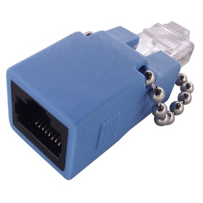 Ethernet Rollover Adapter RJ48C Jack to RJ45 Male, Blue