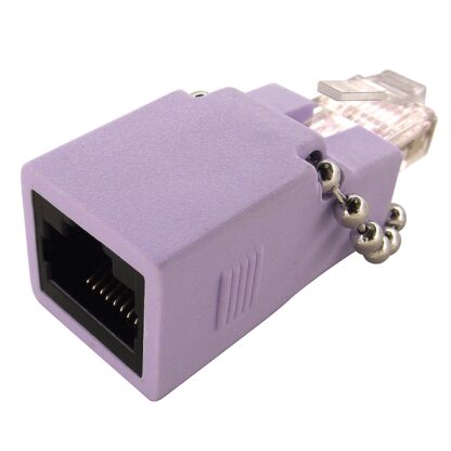 CAT6 Gigabit Crossover Adapter RJ48C Jack to RJ45 Male, Light Purple