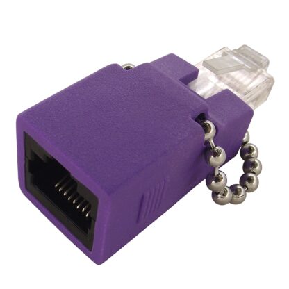 CAT6 Gigabit Loopback Adapter RJ48C Jack & RJ45 Male, Purple