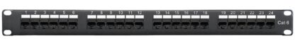 Category 6  Patch Panel, RJ45, 24 Ports, Universal Wiring, 110 Style, 1U Rack Space - Image 2