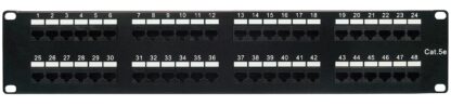 Category 5e Patch Panel, RJ45, 48 Ports, Universal Wiring, 110 Style, 2U Rack Space - Image 2