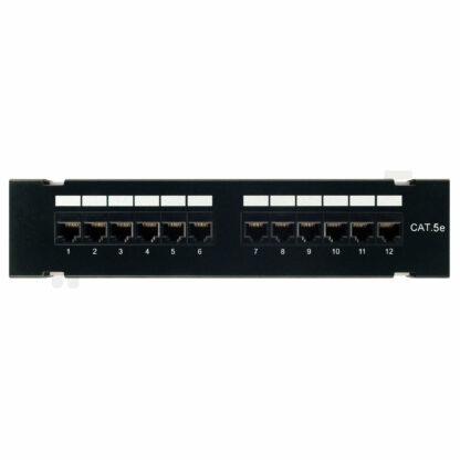 Category 5e  Mini Patch Panel, RJ45, 12 Ports, Universal Wiring, Wall Mount