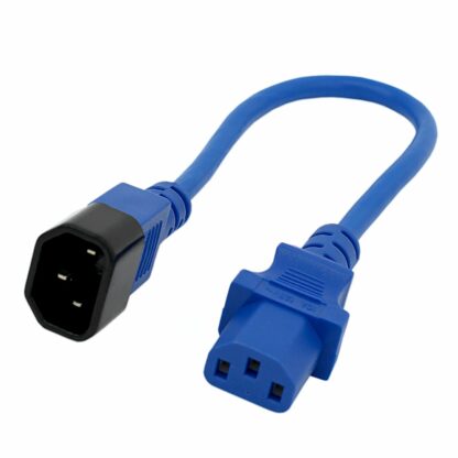 AC Extension Cord, C13-C14, 18AWG, 10AMP, 250V, SJT, UL, Blue