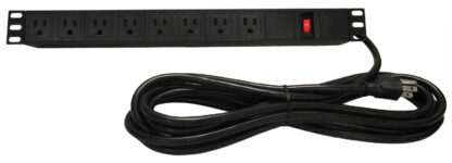 19-Inch Rack Mount Metal Power Strip with 8 Outlets and 15 Foot Cord - Image 2