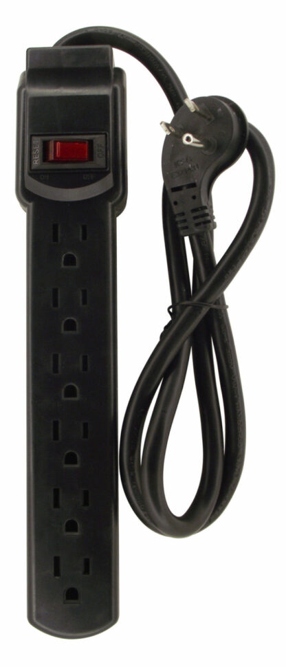 Power Strip with 6 AC Outlet, 3 Foot Cord and 45-Degree Angle Flat Plug - Image 3