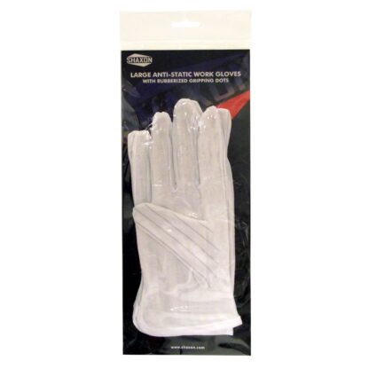 Anti-Static Work Gloves with Gripping Dots, Large, White