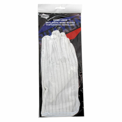 Anti-Static Work Gloves with Gripping Dots, Extra Large, White - Image 2