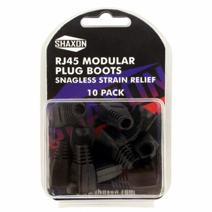 Snagless Strain Relief Boot (Molded Look), For RJ45 Plug 10pk - Black
