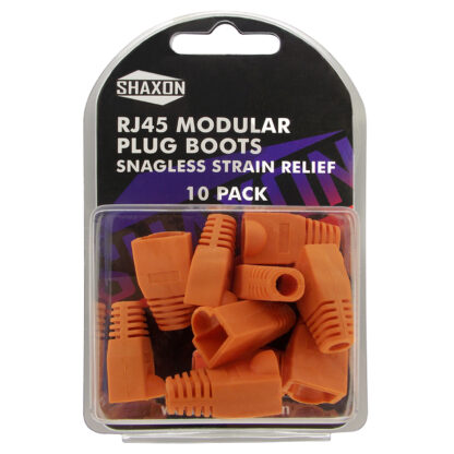 Snagless Strain Relief Boot (Molded Look), For RJ45 Plug 10pk - Orange
