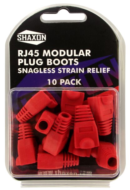 Snagless Strain Relief Boot (Molded Look), For RJ45 Plug 10pk - Red