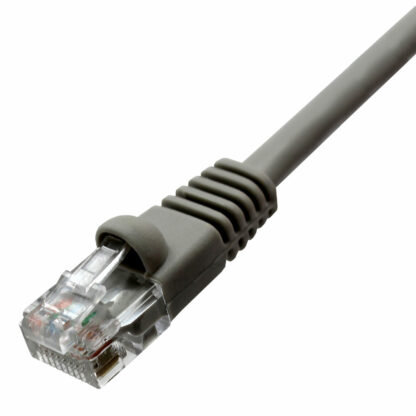 CAT 5e Patch Cable, UTP Stranded, Flush Molded Boots, Gray